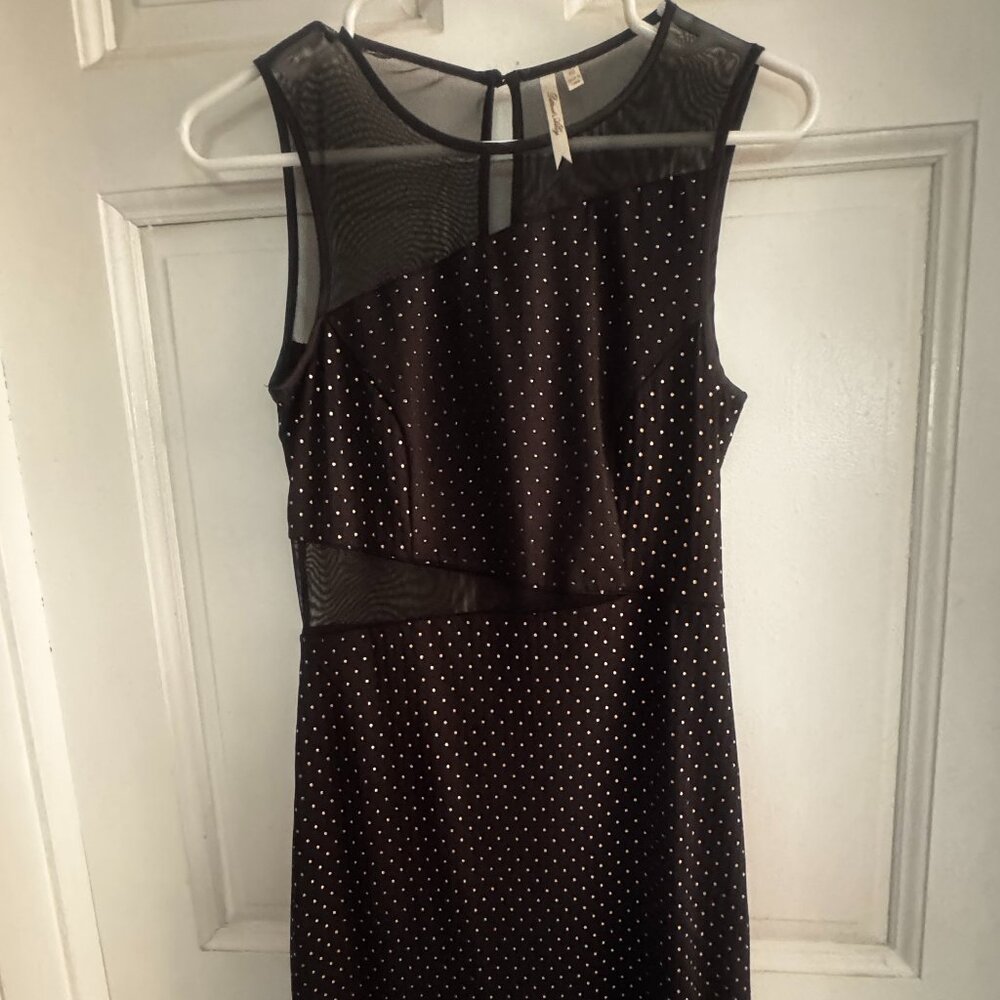 Petticoat Alley Black Lace Polka‎ Dot Dress Womens Size XS
